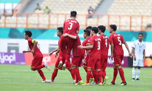 U23 Việt Nam giành chiến thắng chung cuộc 3-0 trước U23 Pakistan ở trận mở màn ASIAD 18. Ảnh: Đ.Đ