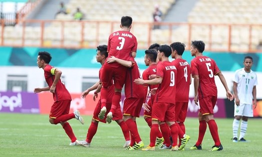 U23 Việt Nam giành chiến thắng chung cuộc 3-0 trước U23 Pakistan ở trận mở màn ASIAD 18. Ảnh: Đ.Đ