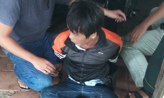 Nghi phạm Nguyễn Đăng Khoa lúc bị bắt.