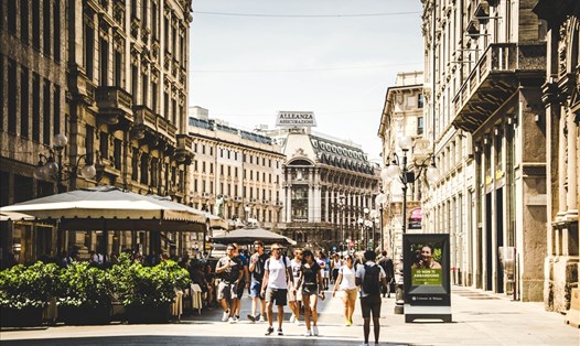 Đường phố Milan. Ảnh: Trần Ánh Dương