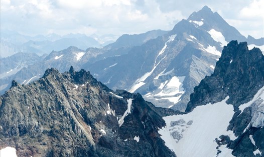 Tuyết trên núi Titlis. Ảnh: Trần Ánh Dương