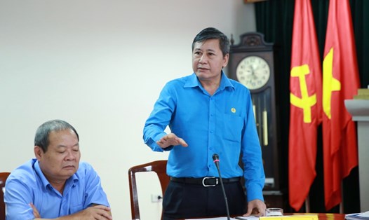 Đồng chí Trần Thanh Hải - Phó Chủ tịch Thường trực Tổng LĐLĐVN - phát biểu tại Hội nghị. 