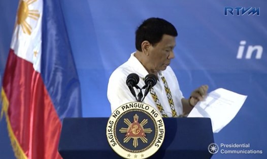 Tổng thống Duterte công khai lá thư của 3 Bộ trưởng Mỹ. Ảnh chụp màn hình của RTVM