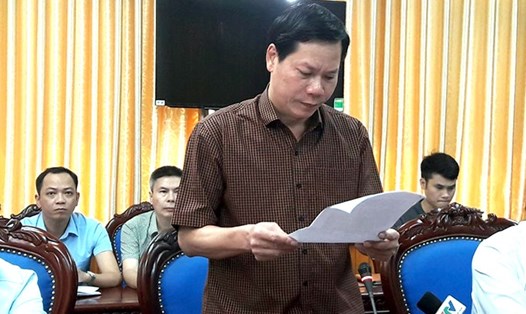 Ông Trương Quý Dương tại buổi họp báo ngay sau xảy ra sự cố chạy thận hồi tháng 5.2017. Ảnh: Thùy Linh.