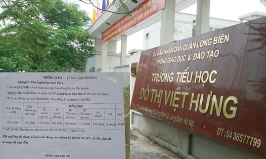Chưa khai giảng năm học mới, phụ huynh Trường Tiểu học Đô thị Việt Hưng đã nhận được "trát" thông báo đóng nhiều khoản tiền.