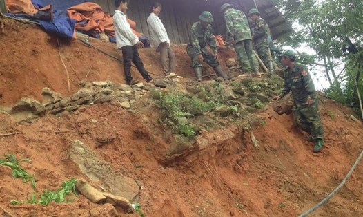 Sạt lở đất nghiêm trọng xảy ra tại bản Sin Chải, xã Mù Sang, huyện Phong Thổ, tỉnh Lai Châu sáng nay 3.8 Ảnh: PV