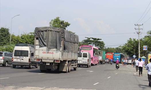 Đoạn Quốc lộ 1A qua Tiền Giang, nơi CSGT Tiền Giang thường xuyên tuần tra, kiểm tra.