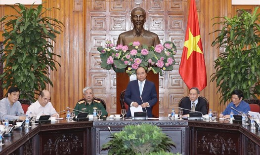 Thủ tướng Nguyễn Xuân Phúc phát biểu trong buổi gặp mặt đoàn đại biểu Trung ương Hội Nạn nhân chất độc da cam/dioxin Việt Nam ngày 7.8. Ảnh: VGP