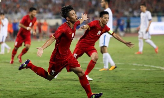 Phan Văn Đức ăn mừng bàn thắng vào lưới U23 Uzbekistan. Ảnh: M.C 