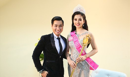 Tân Hoa hậu Việt Nam 2018 Trần Tiểu Vy và MC Nguyên Khang.