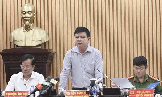 Ông Trần Xuân Hà - Phó Trưởng Ban Tuyên giáo Thành ủy Hà Nội phát biểu tại họp báo. Ảnh PV
