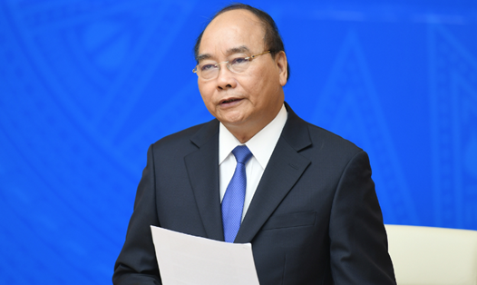 Thủ tướng Nguyễn Xuân Phúc phát biểu chỉ đạo tại phiên họp thứ nhất Ủy ban Quốc gia về Chính phủ điện tử ngày 20.9. Ảnh: VGP
