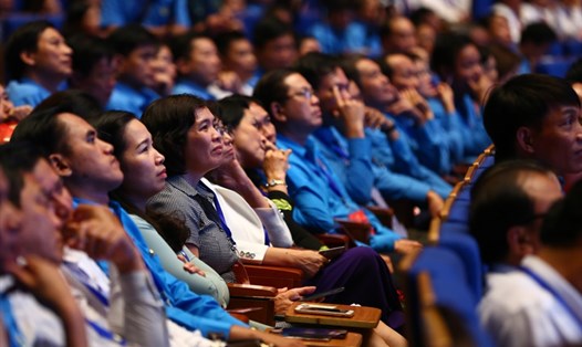 Các đại biểu tham dự Đại hội XII Công đoàn Việt Nam, tổ chức trong các ngày 24 - 26.9.2018. Ảnh: SƠN TÙNG