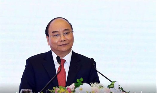 Thủ tướng Nguyễn Xuân Phúc phát biểu tại lễ ra mắt Uỷ ban quản lý vốn nhà nước tại doanh nghiệp. Ảnh TTXVN