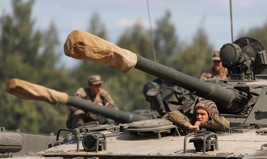 Nga diễn tập quân sự tại vùng Alabino, ngoại ô Mátxcơva ngày 23.8.2018. Ảnh: Reuters