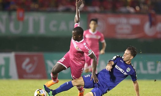 Sài Gòn FC có chiến thắng 2-0 trước B. Bình Dương ở vòng 21 V.League 2018. Ảnh: VPF