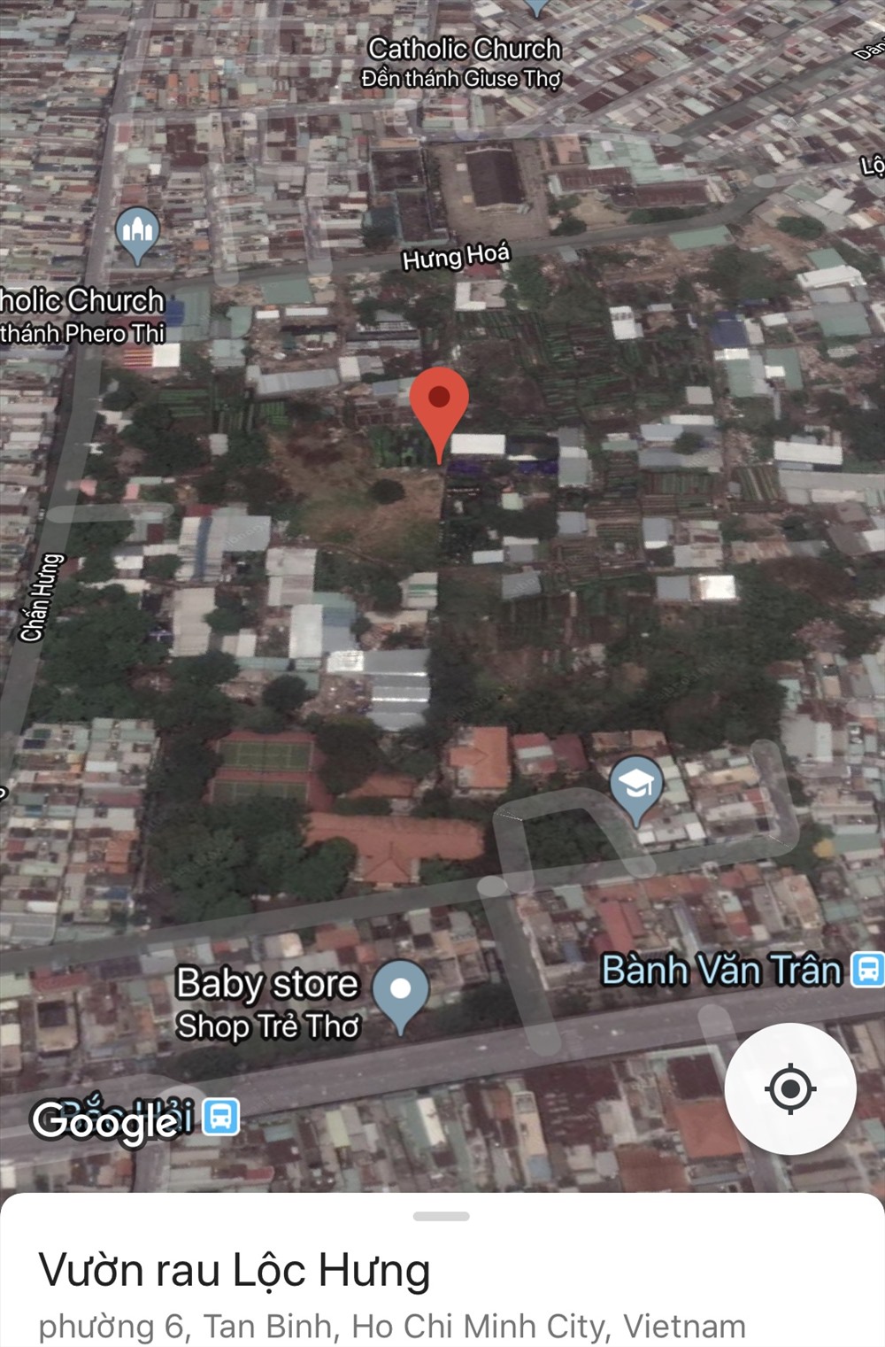 Vị trí khu đất vườn rau Lộc Hưng quận Tân Bình