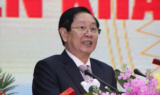Bộ trưởng Bộ Nội vụ Lê Vĩnh Tân phát biểu tại hội nghị. Ảnh: Thùy Linh