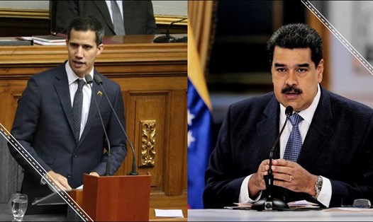 Mỹ công nhận lãnh đạo ông Juan Guaido (trái) là Tổng thống lâm thời Venezuela, coi chính quyền của Tổng thống Nicolas Maduro (phải) là "không hợp pháp". Ảnh: Vidodoo