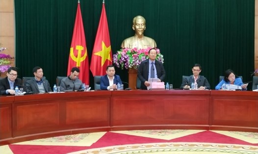 Trưởng Ban tuyên giáo Thành ủy Hải Phòng Nguyễn Hữu Doãn chủ trì buổi họp báo chiều 25.1