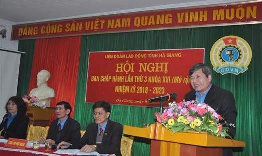 Đồng chí Trần Thanh Hải, Phó Chủ tịch Thường trực Tổng LĐLĐVN phát biểu chỉ đạo tại Hội nghị. Ảnh: Quế Chi 
