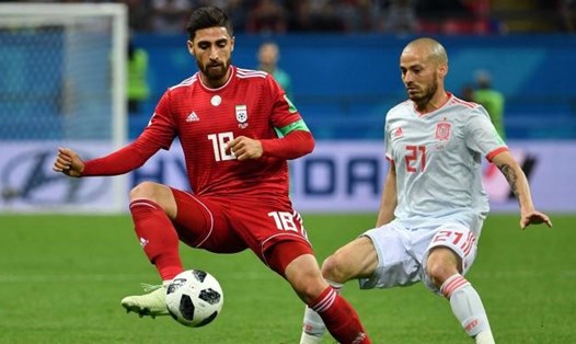 Alireza Jahanbakhsh từng đối đầu với Tây Ban Nha tại World Cup 2018. Ảnh The Times