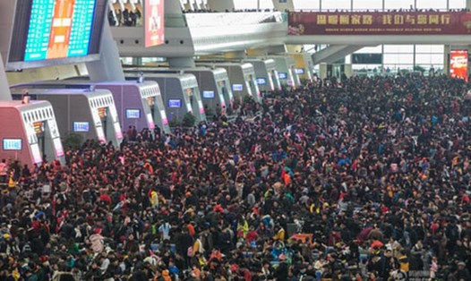 Trung Quốc dự kiến có 3 tỉ chuyến đi trong cuộc đại di cư mùa xuân năm 2019. Ảnh: China News