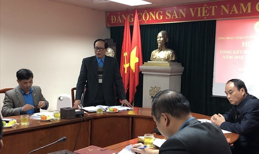 Chủ tịch CĐ cơ quan Tổng LĐLĐVN Nguyễn Phương Đông phát biểu tại hội nghị.