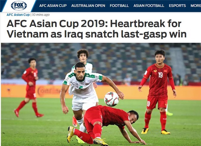 Báo Châu Á giật tit: "Ghi bàn phút cuối, Iraq khiến tuyển Việt Nam đau lòng".