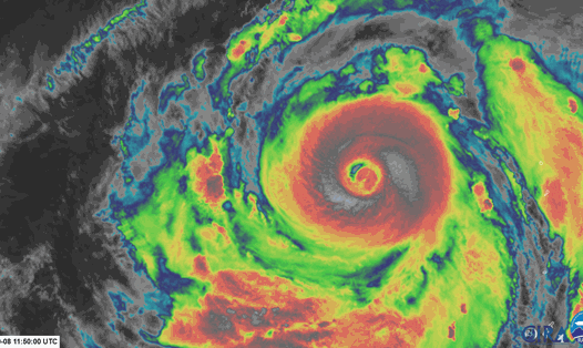Hình ảnh nhìn từ vệ tinh mức độ dữ dội của bão Hagibis. Ảnh: Washington Post.