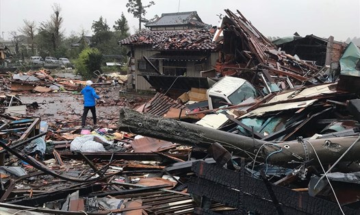 Thiệt hại do bão Hagibis ở tỉnh Chiba, Nhật Bản ngày 12.10.2019. Ảnh: Getty Images