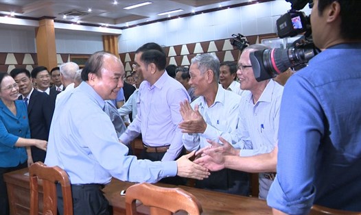 Thủ tướng tiếp xúc cử tri huyện Thủy Nguyên (Hải Phòng) sáng ngày 15.10. Ảnh PV