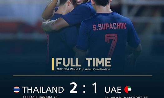 Với chiến thắng 2-1 trước UAE, ĐT Thái Lan sẽ là thách thức rất lớn đối với ĐT Việt Nam. Ảnh: FA THAILAND