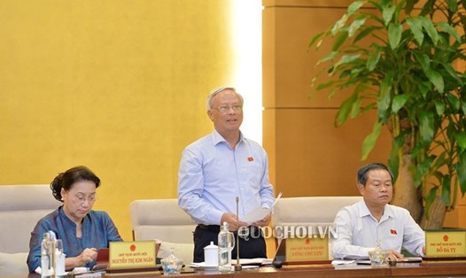 Phó Chủ tịch Quốc hội Uông Chu Lưu phát biểu tại phiên họp. Ảnh Quochoi.vn