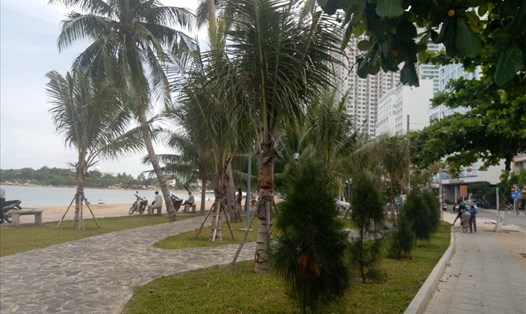 Khu vực công viên bờ biển Phạm Văn Đồng thường tập trung người dân và du khách đi dạo đối tượng lợi dụng để bán hàng theo kiểu côn đồ. Ảnh:P.L