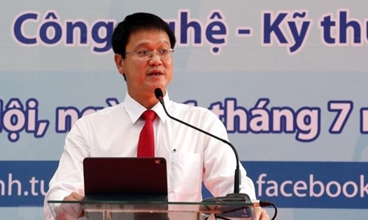 Thứ trưởng Lê Hải An trong một sự kiện về tuyển sinh diễn ra vào tháng 7 năm 2019.