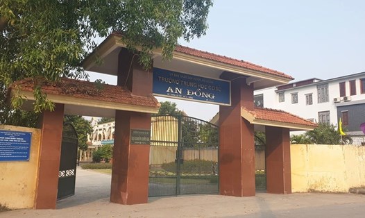 Trường THCS An Đồng, nơi 2 học sinh bị ngộ độc nghi do uống phải chất lạ.
