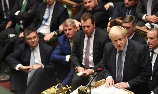 Thủ tướng Anh Boris Johnson trước quốc hội ngày 19.10.2019. Ảnh: REUTERS