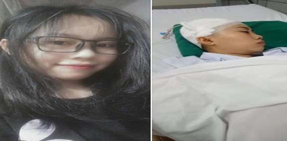 Chị Nhuần trước và sau khi phải nhập viện điều trị.