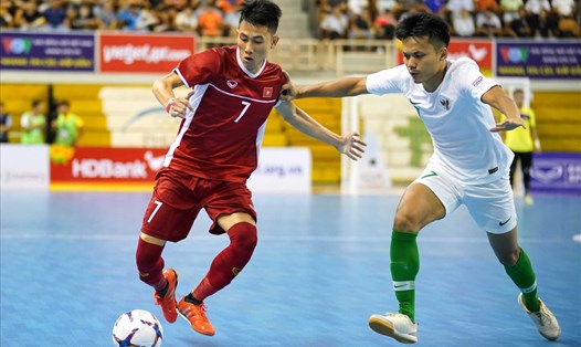 Tuyển futsal Việt Nam hòa Indonesia trong trận đấu không có bàn thắng nào được ghi. Ảnh: TSB