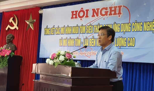 Giám đốc Sở NNPTNT Bạc Liêu Lưu Hoàng Ly cảnh báo thiếu lao động trong ngành nuôi tôm (ảnh Nhật Hồ)