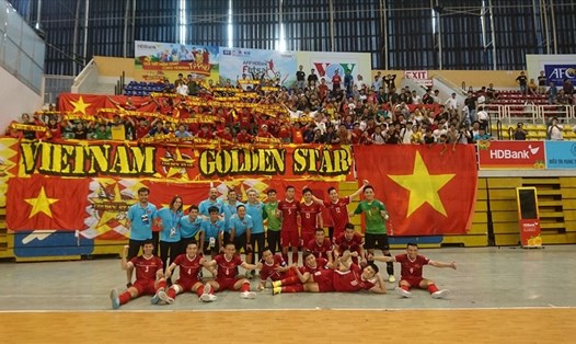 Việt Nam giành vé dự vòng chung kết giải futsal vô địch châu Á 2020 tại Tajikistan. Ảnh: VFF