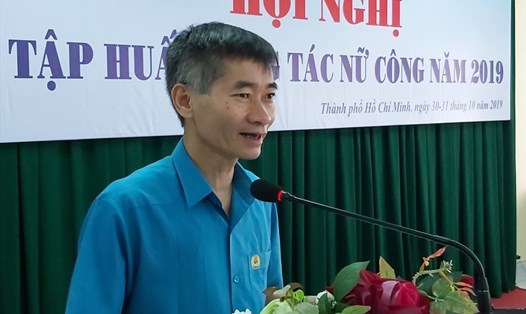 Đồng chí Trần Văn Thuật phát biểu tại hội nghị. Ảnh Đức Long