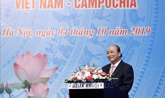 Thủ tướng Nguyễn Xuân Phúc phát biểu tại hội nghị. Ảnh: TTXVN.
