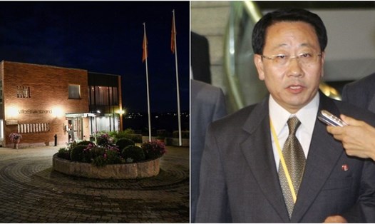 Trưởng đoàn đàm phán hạt nhân Triều Tiên Kim Myong-gil phát biểu sau cuộc đàm phán ngày 5.10 ở Stockholm. Ảnh: Reuters