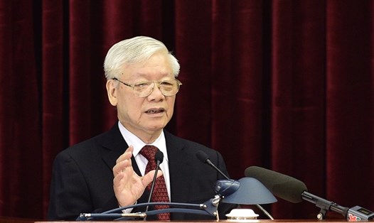Tổng Bí thư, Chủ tịch Nước Nguyễn Phú Trọng phát biểu tại Hội nghị.  Ảnh: VGP/Nhật Bắc.
