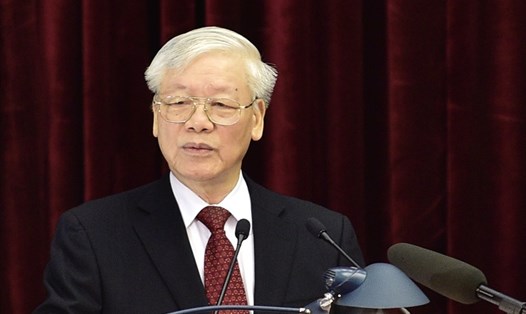 Tổng Bí thư, Chủ tịch Nước Nguyễn Phú Trọng phát biểu tại Hội nghị - Ảnh: VGP/Nhật Bắc.