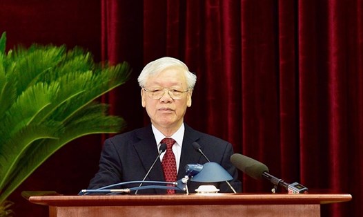 Tổng Bí thư, Chủ tịch Nước Nguyễn Phú Trọng phát biểu tại Hội nghị. Ảnh: Nhật Bắc.