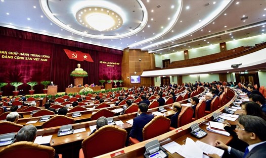 Hội nghị lần thứ 11 Ban Chấp hành Trung ương Đảng khóa XII đang diễn ra tại Hà Nội. Ảnh: Nhật Bắc.
