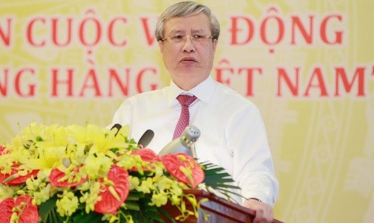 Ủy viên Bộ Chính trị, Thường trực Ban Bí thư Trần Quốc Vượng phát biểu - Ảnh: Quang Vinh.